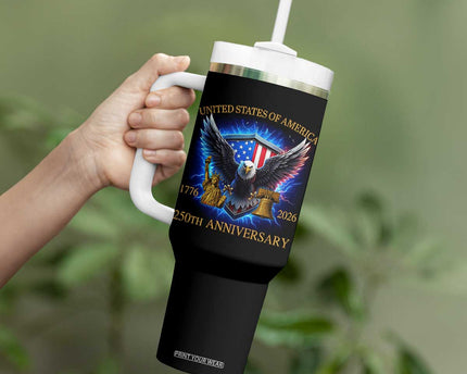 250 Years America Flag Tumbler With Handle Eagle 250th Anniversary USA Patriotic 1776 2026