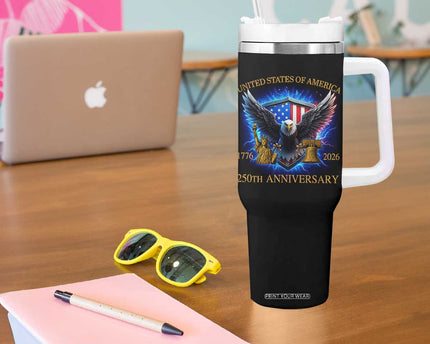 250 Years America Flag Tumbler With Handle Eagle 250th Anniversary USA Patriotic 1776 2026