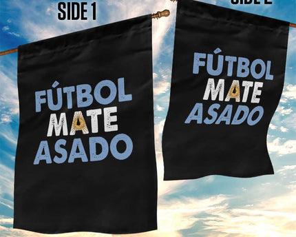 Futbol Mate Asado Argentina Soccer Fan Garden Flag Argentinian Flag Pride Vintage Football Lovers