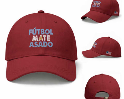 Futbol Mate Asado Argentina Soccer Fan Baseball Cap Argentinian Flag Pride Vintage Football Lovers