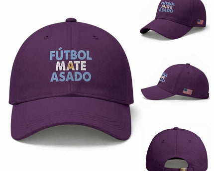 Futbol Mate Asado Argentina Soccer Fan Baseball Cap Argentinian Flag Pride Vintage Football Lovers