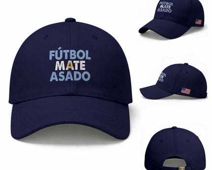 Futbol Mate Asado Argentina Soccer Fan Baseball Cap Argentinian Flag Pride Vintage Football Lovers