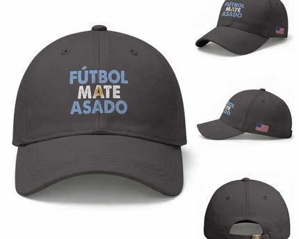Futbol Mate Asado Argentina Soccer Fan Baseball Cap Argentinian Flag Pride Vintage Football Lovers