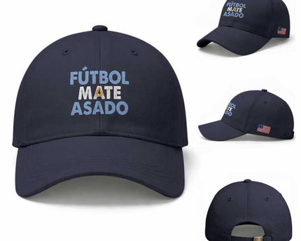 Futbol Mate Asado Argentina Soccer Fan Baseball Cap Argentinian Flag Pride Vintage Football Lovers