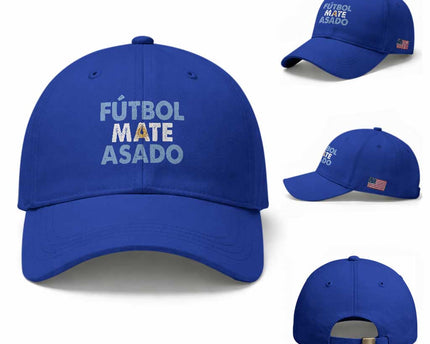 Futbol Mate Asado Argentina Soccer Fan Baseball Cap Argentinian Flag Pride Vintage Football Lovers