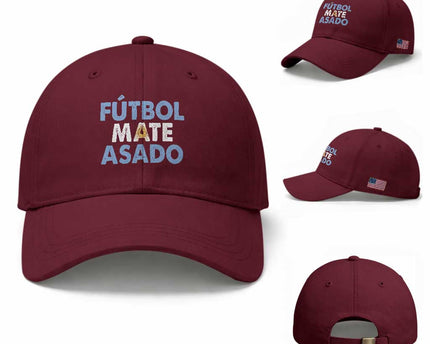Futbol Mate Asado Argentina Soccer Fan Baseball Cap Argentinian Flag Pride Vintage Football Lovers