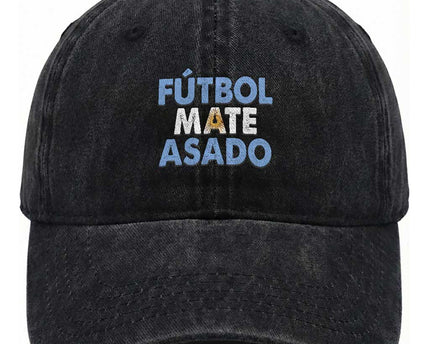 Futbol Mate Asado Argentina Soccer Fan Washed Cotton Baseball Cap