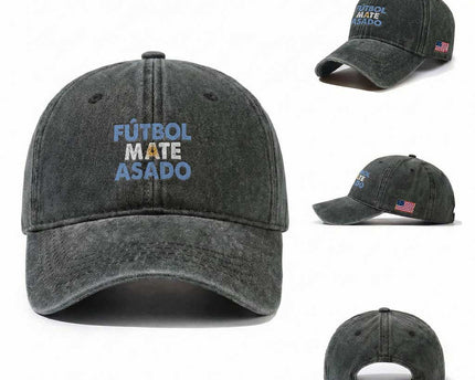 Futbol Mate Asado Argentina Soccer Fan Washed Cotton Baseball Cap
