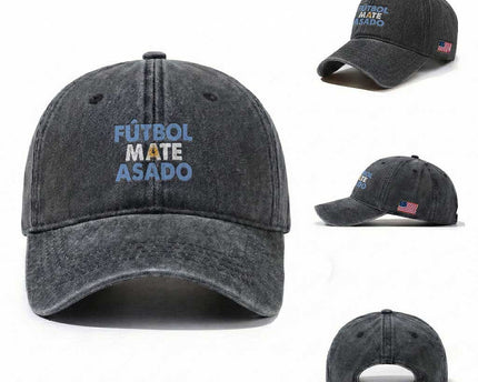 Futbol Mate Asado Argentina Soccer Fan Washed Cotton Baseball Cap