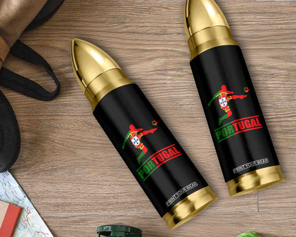 Portugal Soccer Bullet Tumbler Portuguese Flag Futebol Football Player