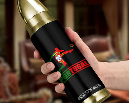 Portugal Soccer Bullet Tumbler Portuguese Flag Futebol Football Player