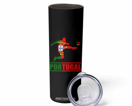 Portugal Soccer Skinny Tumbler Portuguese Flag Futebol Football Player
