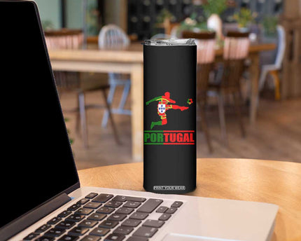 Portugal Soccer Skinny Tumbler Portuguese Flag Futebol Football Player