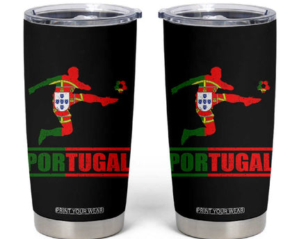 Portugal Soccer Tumbler Cup Portuguese Flag Futebol Football Player