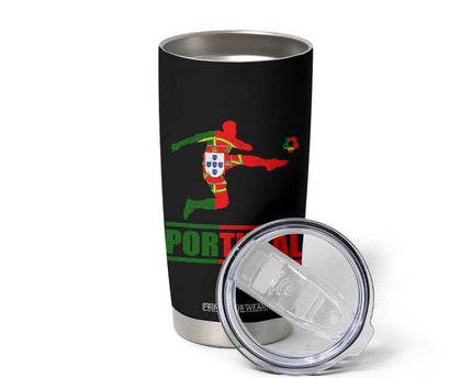 Portugal Soccer Tumbler Cup Portuguese Flag Futebol Football Player