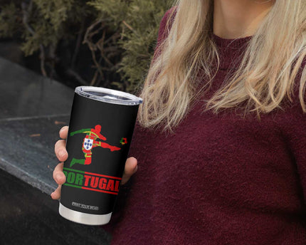 Portugal Soccer Tumbler Cup Portuguese Flag Futebol Football Player