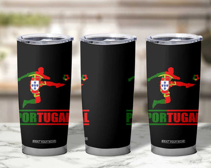 Portugal Soccer Tumbler Cup Portuguese Flag Futebol Football Player