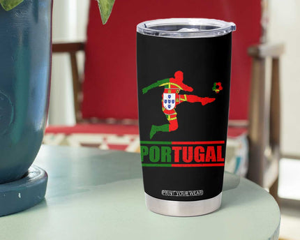 Portugal Soccer Tumbler Cup Portuguese Flag Futebol Football Player