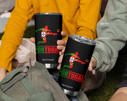 Portugal Soccer Tumbler Cup Portuguese Flag Futebol Football Player