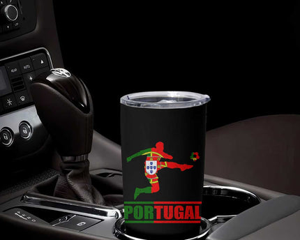 Portugal Soccer Tumbler Cup Portuguese Flag Futebol Football Player