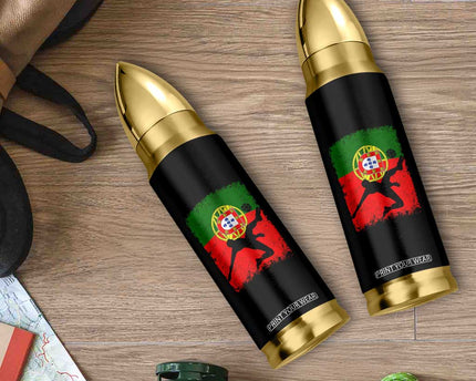 Portugal Soccer Bullet Tumbler Portuguese Flag Futebol Football Fan