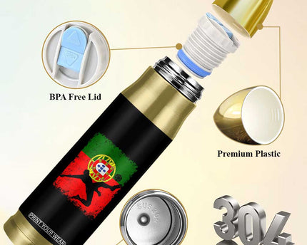 Portugal Soccer Bullet Tumbler Portuguese Flag Futebol Football Fan
