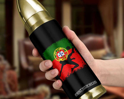 Portugal Soccer Bullet Tumbler Portuguese Flag Futebol Football Fan