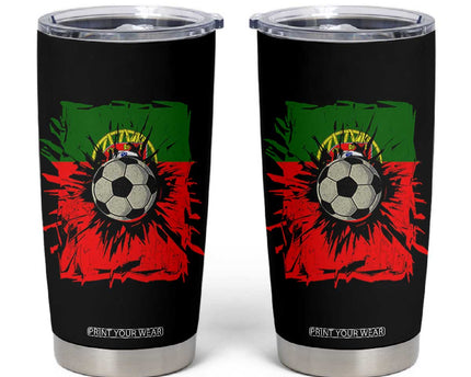 Portugal Soccer Tumbler Cup Portuguese Flag Soccer Ball Futebol