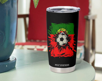 Portugal Soccer Tumbler Cup Portuguese Flag Soccer Ball Futebol