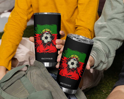 Portugal Soccer Tumbler Cup Portuguese Flag Soccer Ball Futebol