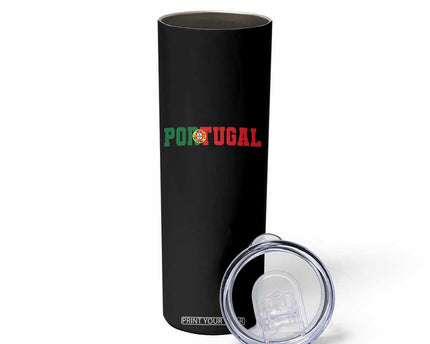 Vintage Portugal Skinny Tumbler Classic Portuguese Flag Retro Varsity Futebol