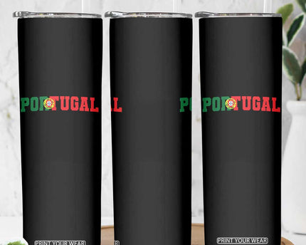 Vintage Portugal Skinny Tumbler Classic Portuguese Flag Retro Varsity Futebol