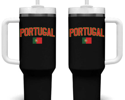 Portugal Tumbler With Handle Portuguese Flag Futebol Fan
