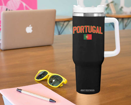 Portugal Tumbler With Handle Portuguese Flag Futebol Fan