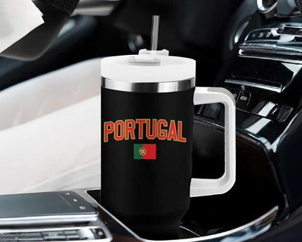 Portugal Tumbler With Handle Portuguese Flag Futebol Fan