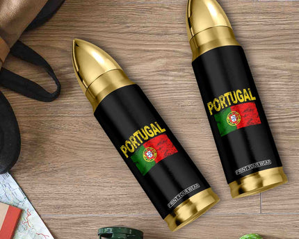 Portugal Flag Bullet Tumbler Retro Vintage Portuguese Flags Futebol