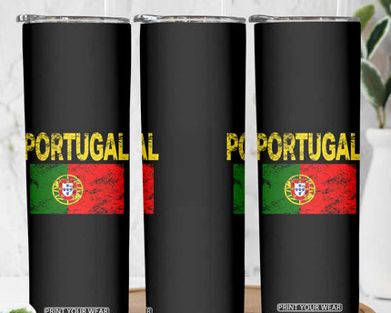 Portugal Flag Skinny Tumbler Retro Vintage Portuguese Flags Futebol