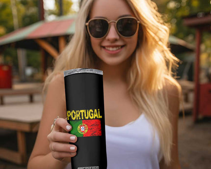 Portugal Flag Skinny Tumbler Retro Vintage Portuguese Flags Futebol