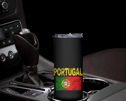Portugal Flag Skinny Tumbler Retro Vintage Portuguese Flags Futebol