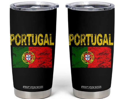 Portugal Flag Tumbler Cup Retro Vintage Portuguese Flags Futebol