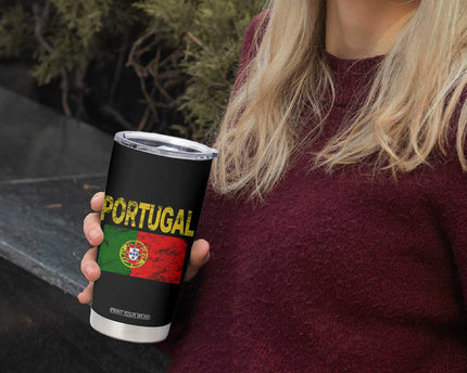 Portugal Flag Tumbler Cup Retro Vintage Portuguese Flags Futebol