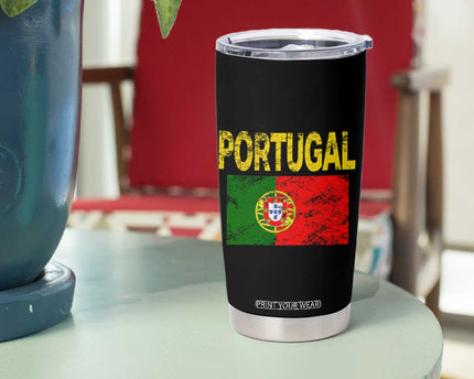 Portugal Flag Tumbler Cup Retro Vintage Portuguese Flags Futebol