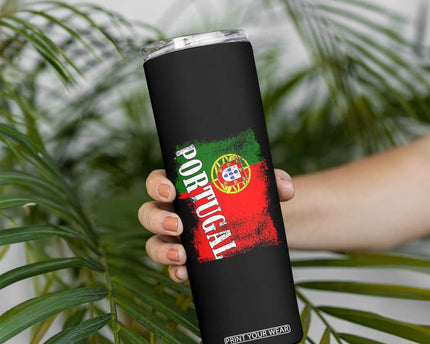 Portugal Flag Skinny Tumbler Retro Vintage Futebol Portuguese Flags