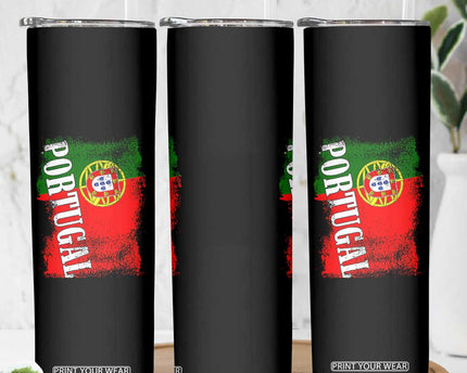 Portugal Flag Skinny Tumbler Retro Vintage Futebol Portuguese Flags