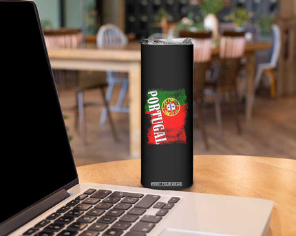 Portugal Flag Skinny Tumbler Retro Vintage Futebol Portuguese Flags