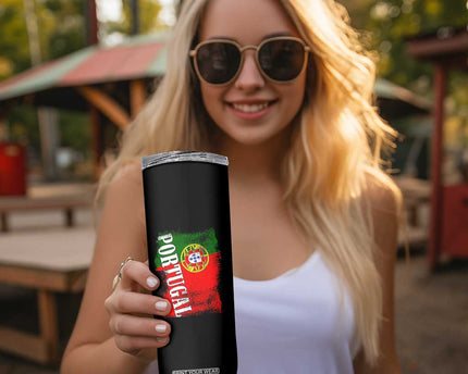 Portugal Flag Skinny Tumbler Retro Vintage Futebol Portuguese Flags