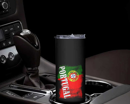 Portugal Flag Skinny Tumbler Retro Vintage Futebol Portuguese Flags