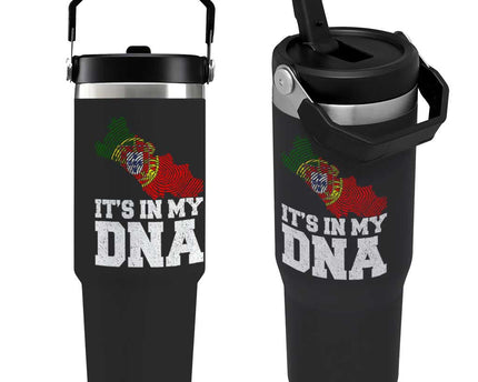 Its in My DNA Portugal Flip Straw Tumbler Portuguese Flag Portugal Boy Girl Gift