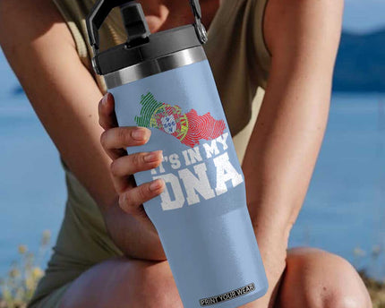 Its in My DNA Portugal Flip Straw Tumbler Portuguese Flag Portugal Boy Girl Gift