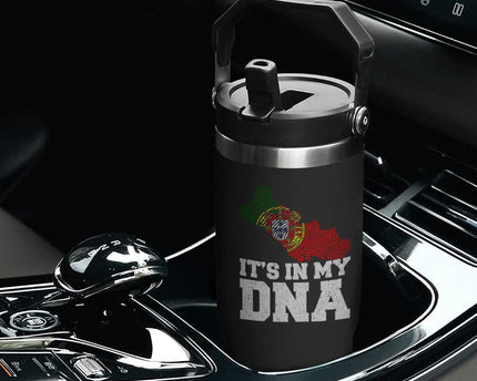 Its in My DNA Portugal Flip Straw Tumbler Portuguese Flag Portugal Boy Girl Gift